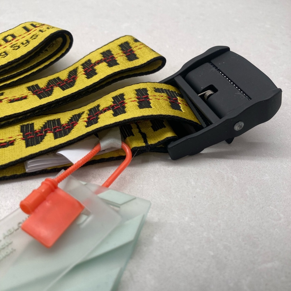 Off-White Industrial Belt Yellow Black NWT